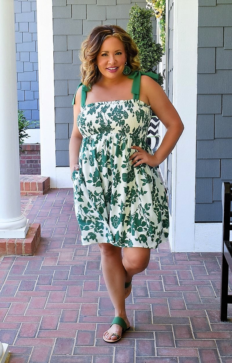 Love Connection Floral Dress - Green