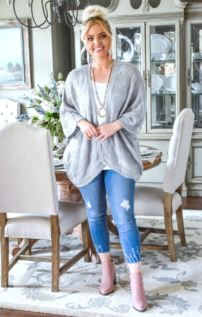 Clearly Perfect Cardigan - Heather Gray