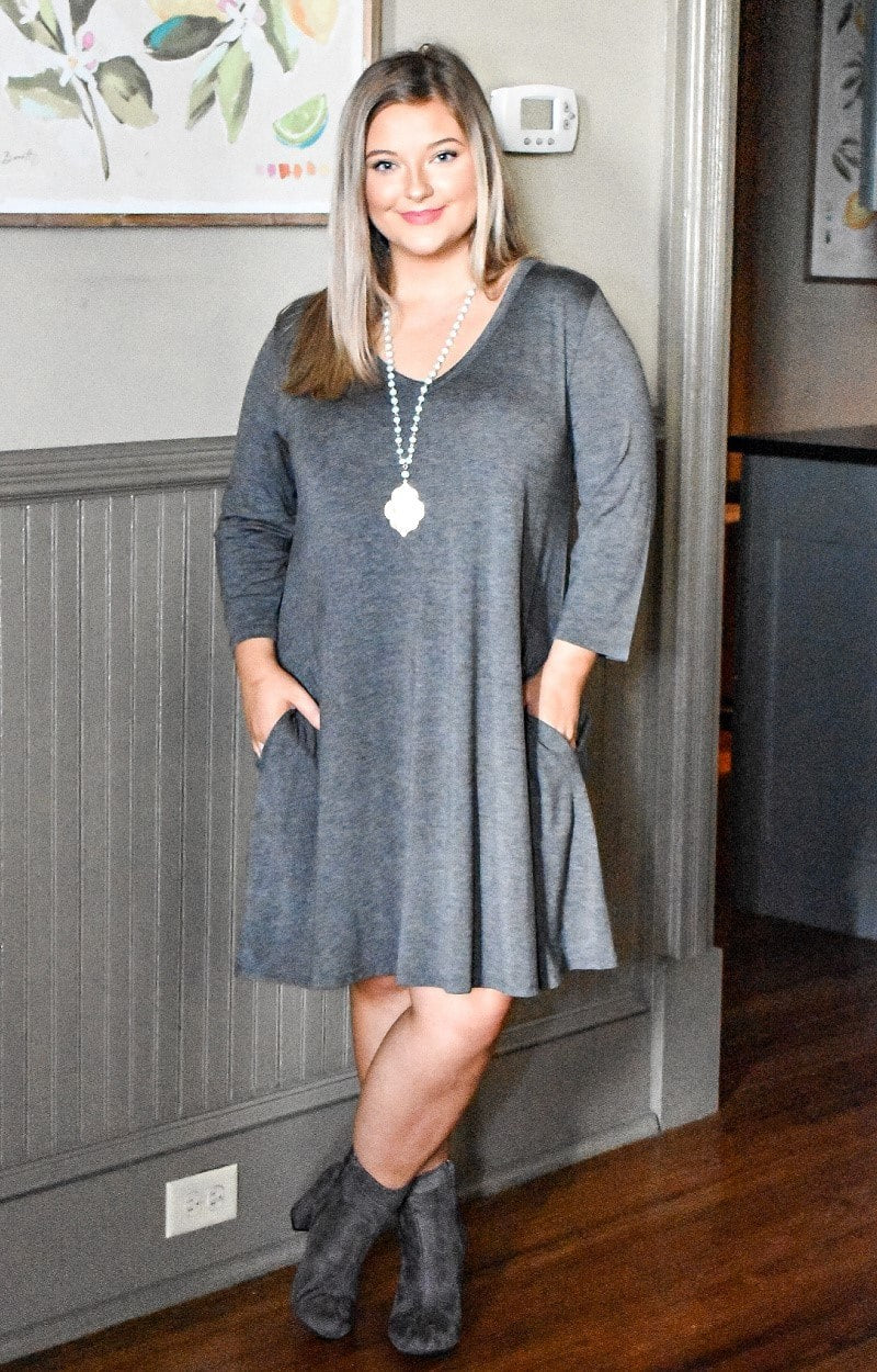 Load image into Gallery viewer, Can&#39;t Forget Me Dress - Charcoal