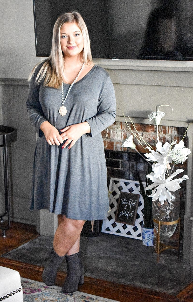 Can't Forget Me Dress - Charcoal