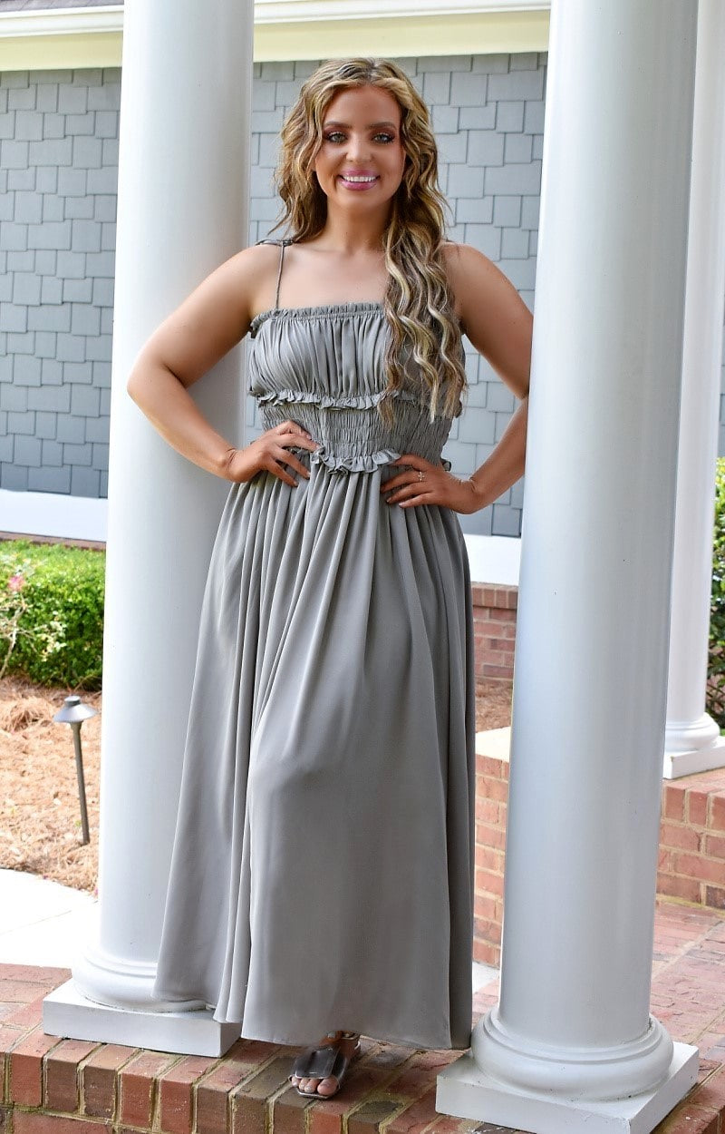 Coming Back For More Maxi Dress - Slate