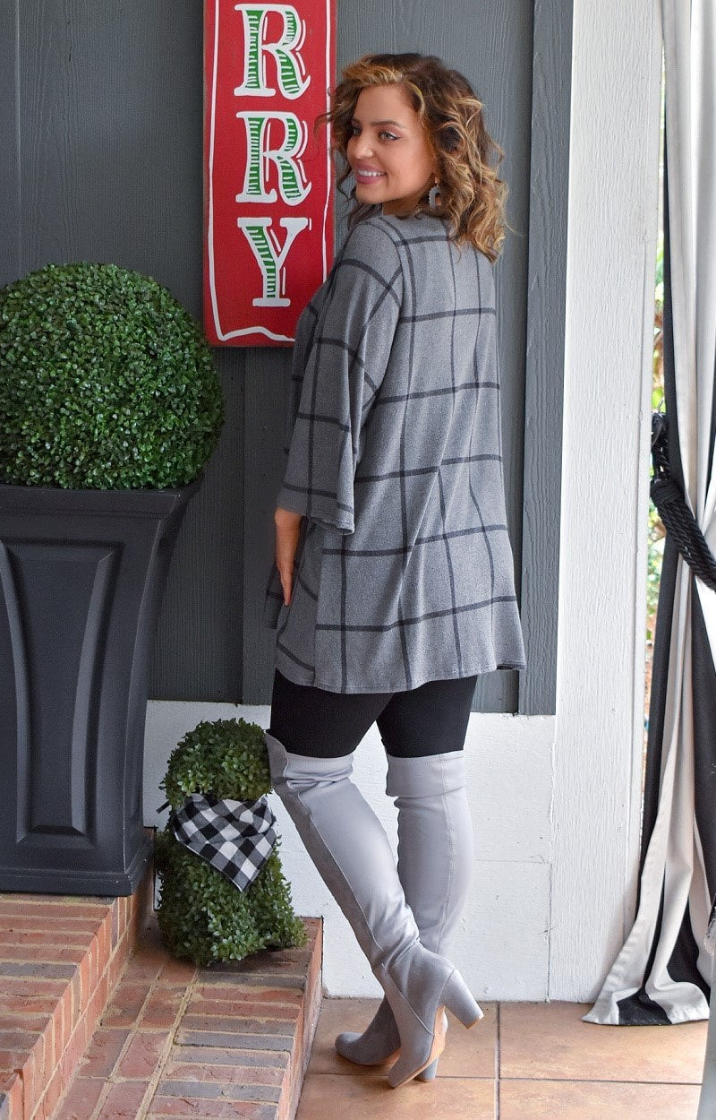 Load image into Gallery viewer, Happy Memories Plaid Cardigan - Charcoal