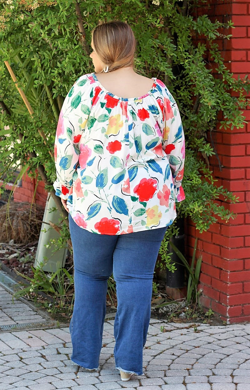 Beautiful Work Floral Top - White/Multi