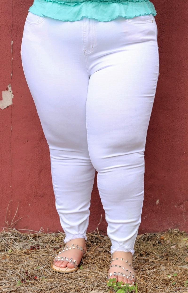 Load image into Gallery viewer, Lauren Hi-Waisted White Skinny Jeans