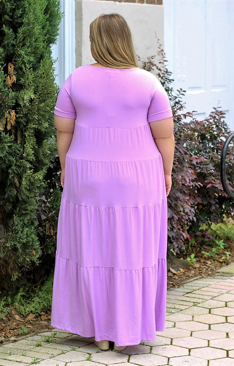 Load image into Gallery viewer, Hold Your Gaze Tiered Maxi Dress - Lavender