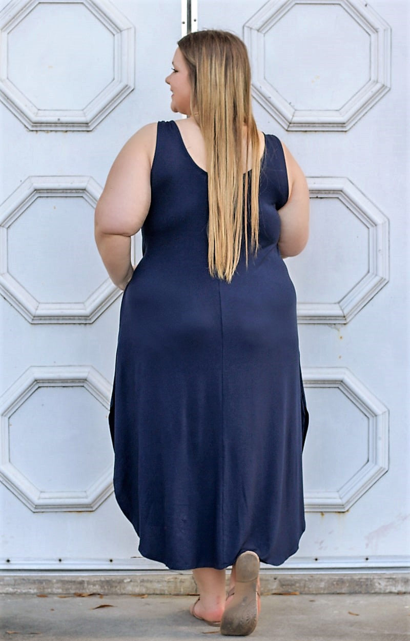 Load image into Gallery viewer, Simple Necessity Maxi Dress - Navy