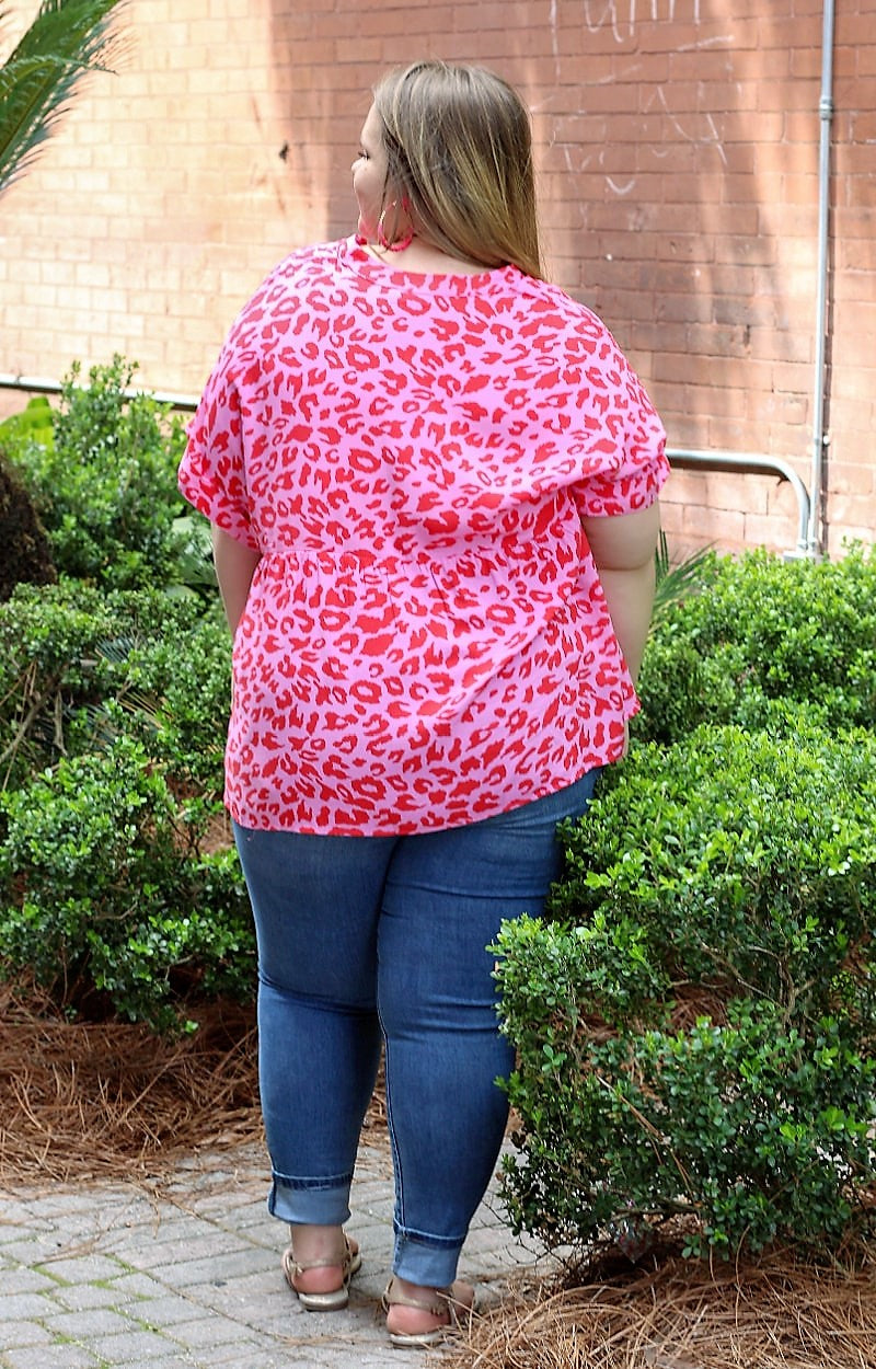 Sassy & Sophisticated Leopard Top - Hot Pink