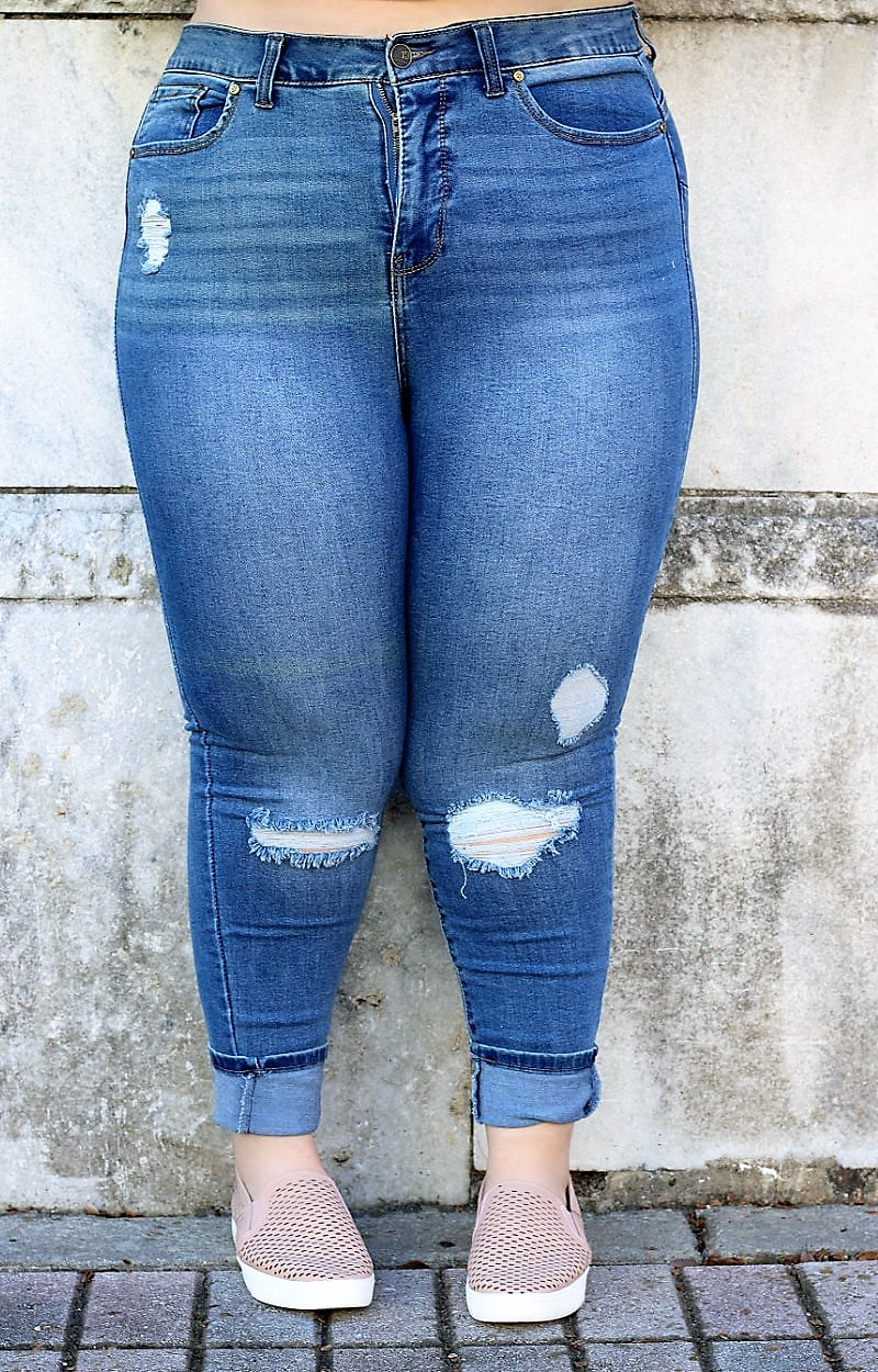 Just Playing Around Distressed Jeans