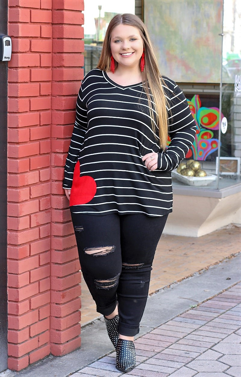 Love That Lasts Striped Top - Black