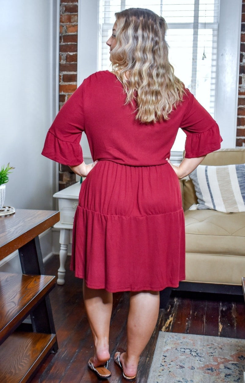 Load image into Gallery viewer, Catch Me Later Dress - Burgundy