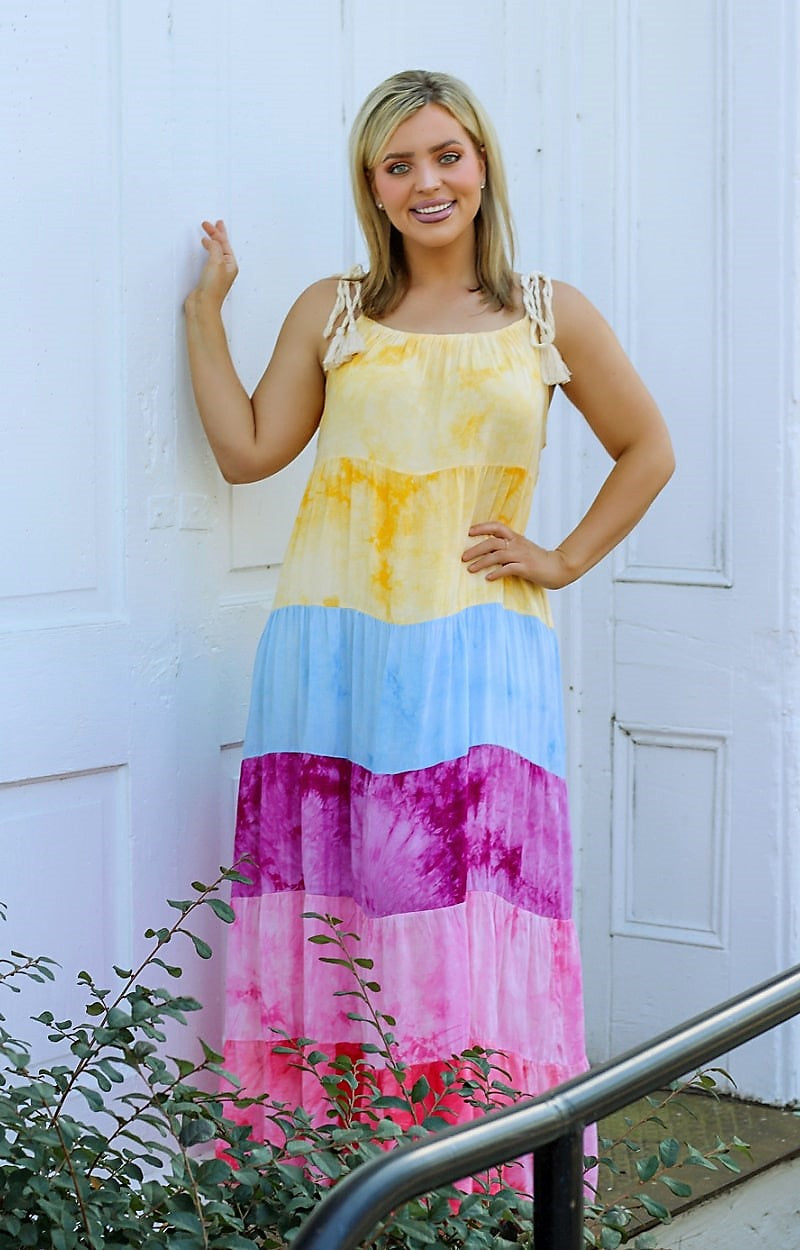Load image into Gallery viewer, Caribbean Crush Colorblock Maxi Dress