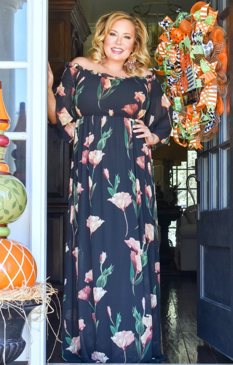 Clearly In Love Floral Maxi Dress - Black