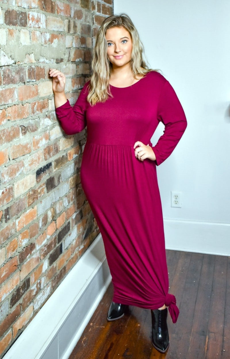 Load image into Gallery viewer, Good Feelings Maxi Dress - Burgundy