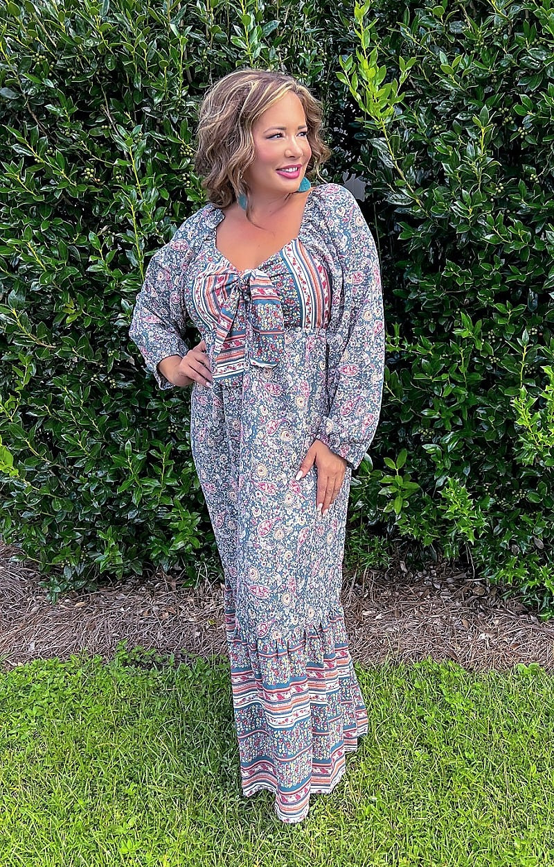 Load image into Gallery viewer, Delicate Gaze Floral Maxi Dress - Multi