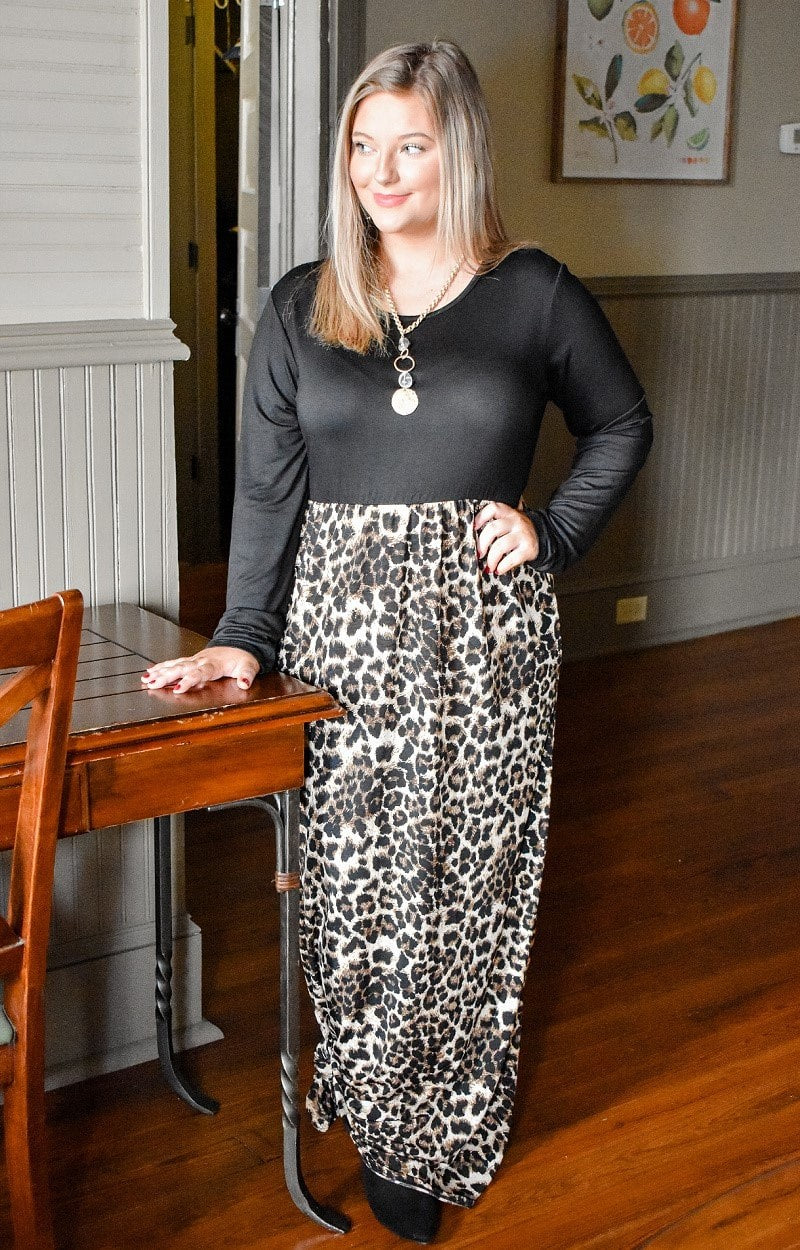 More To Give Leopard Print Maxi Dress