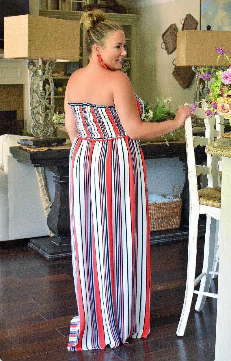 Load image into Gallery viewer, Summer&#39;s Coming Striped Maxi Dress
