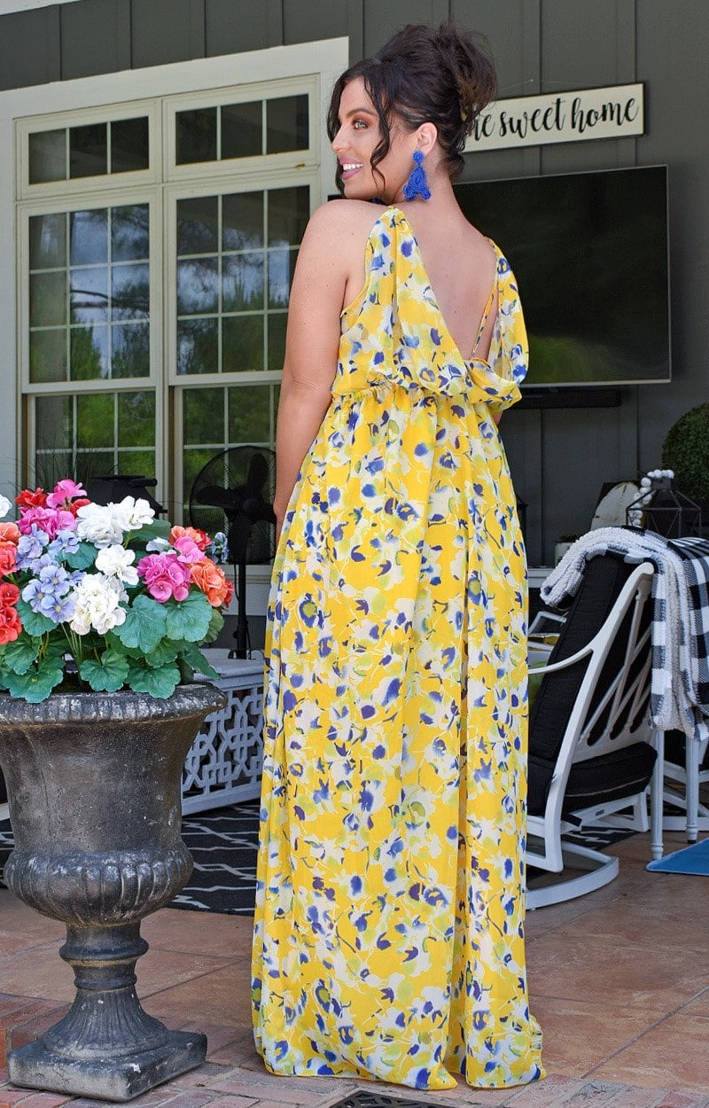 Perfect Pick Floral Maxi Dress - Yellow