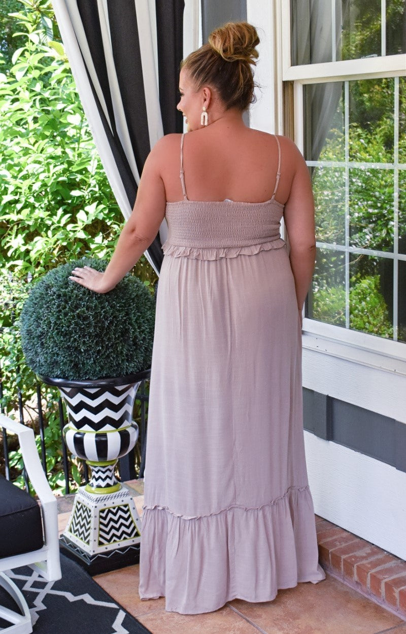 Calling You Baby Maxi Dress - Light Taupe