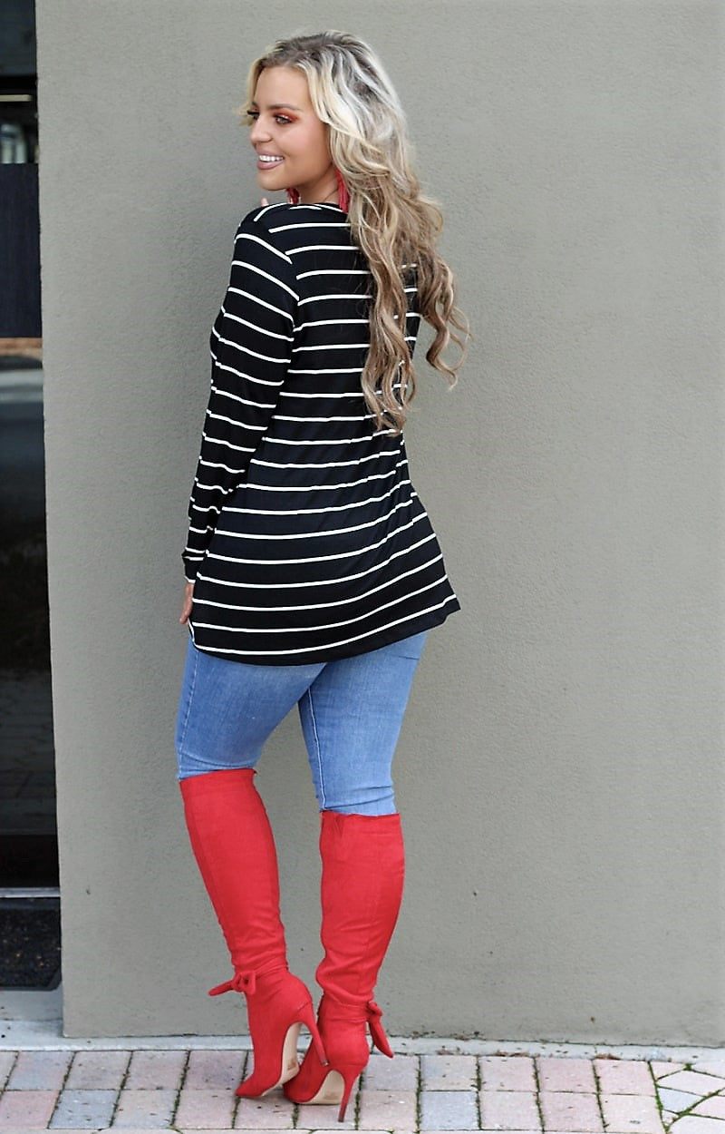 Load image into Gallery viewer, Love That Lasts Striped Top - Black
