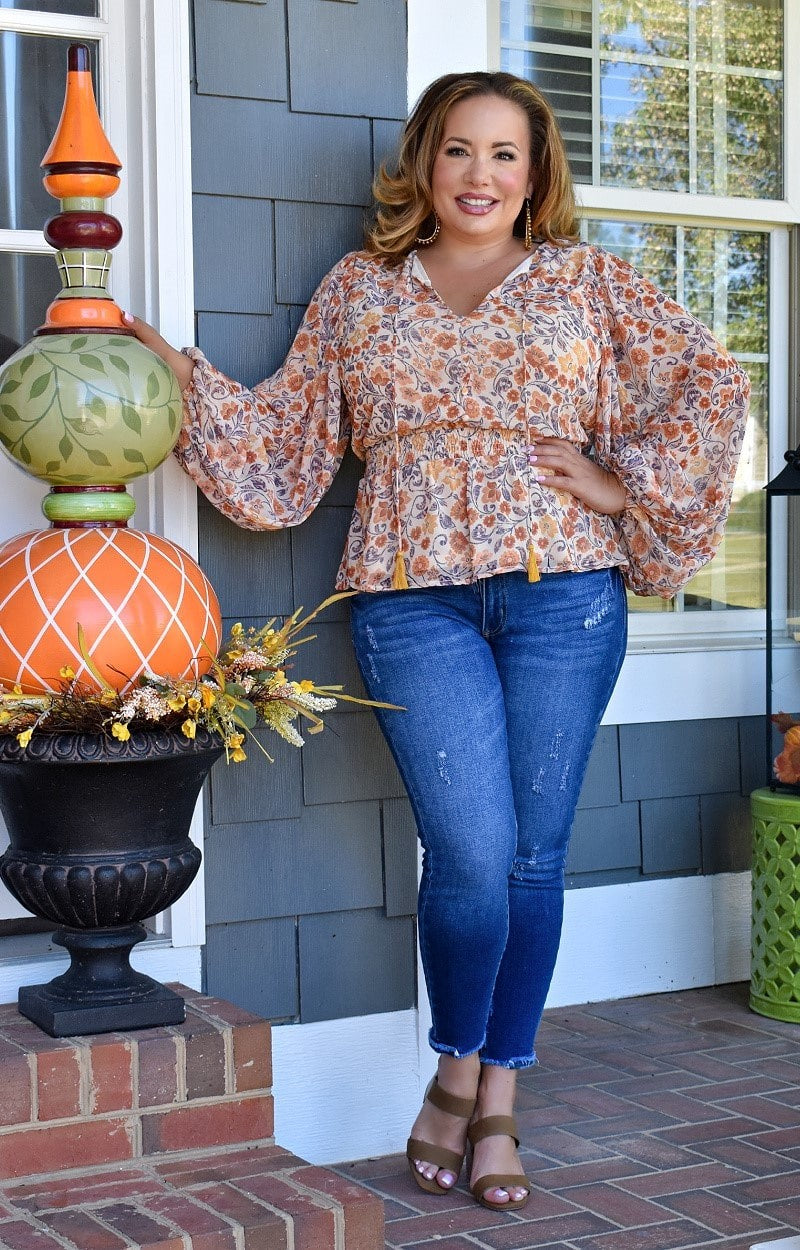Love You Always Floral Top - Cream/Multi