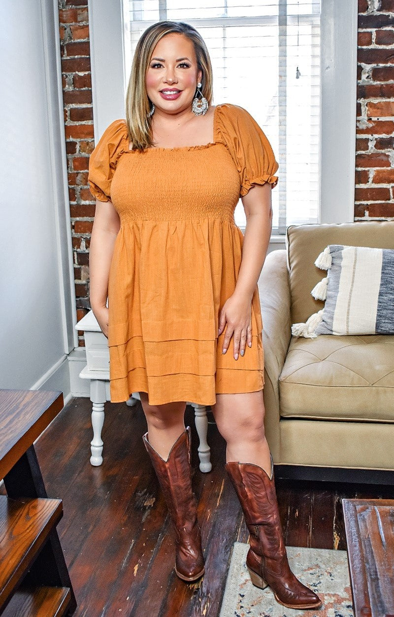 Always On Time Dress - Apricot