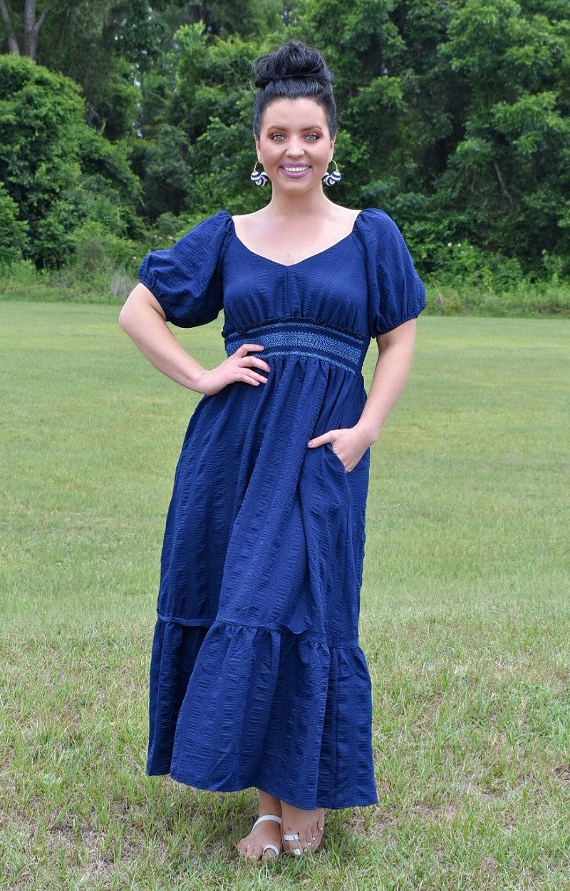 Load image into Gallery viewer, Still Believe Maxi Dress - Navy