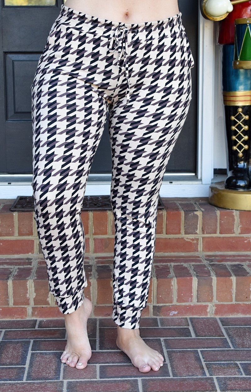 Load image into Gallery viewer, In Good Hands Houndstooth Joggers - Taupe