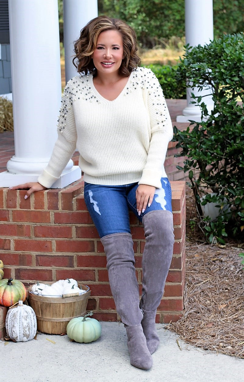 Load image into Gallery viewer, Classy &amp; Sassy Sweater - Cream