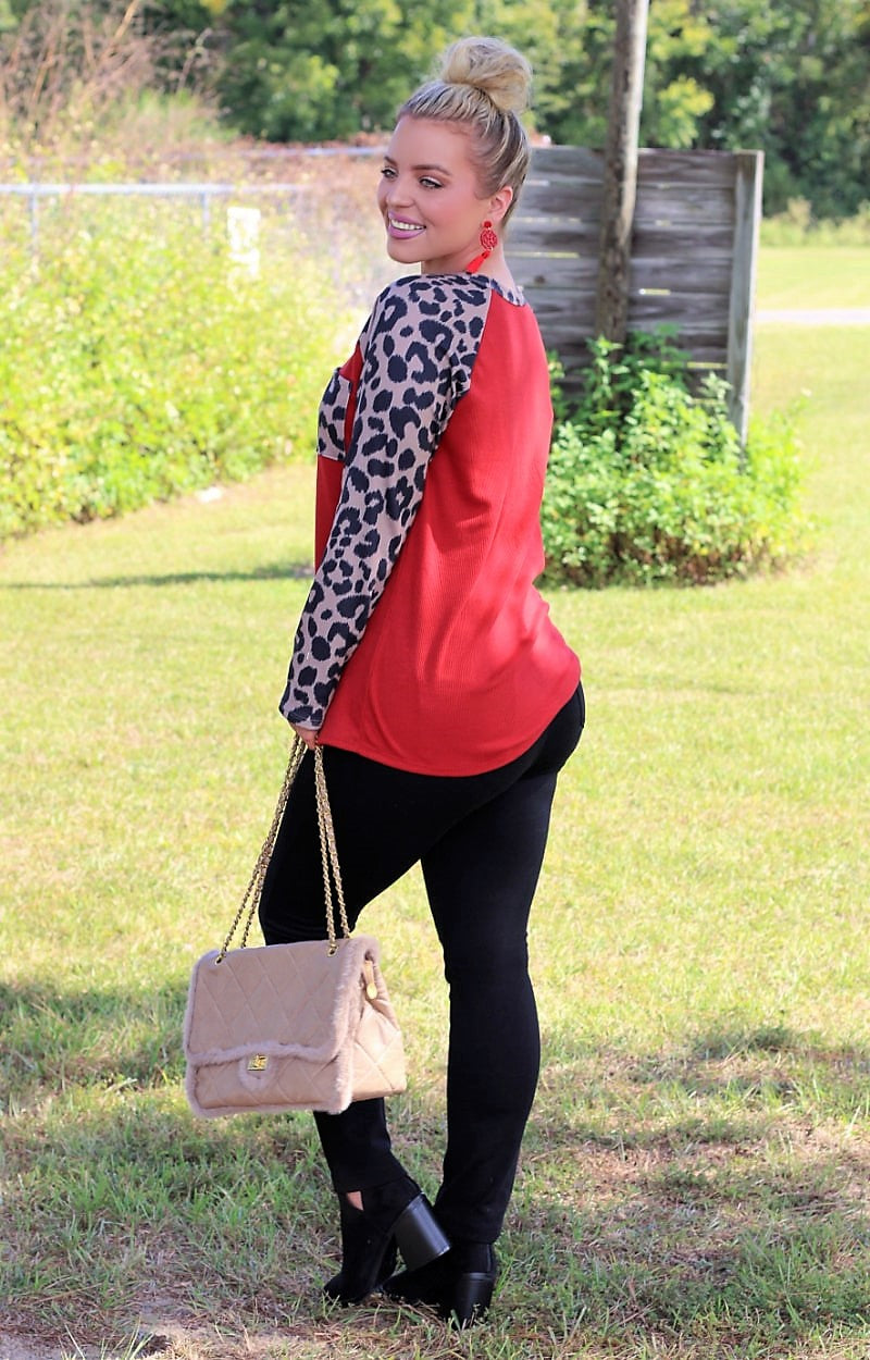 Load image into Gallery viewer, Lasting Feeling Leopard Top - Red