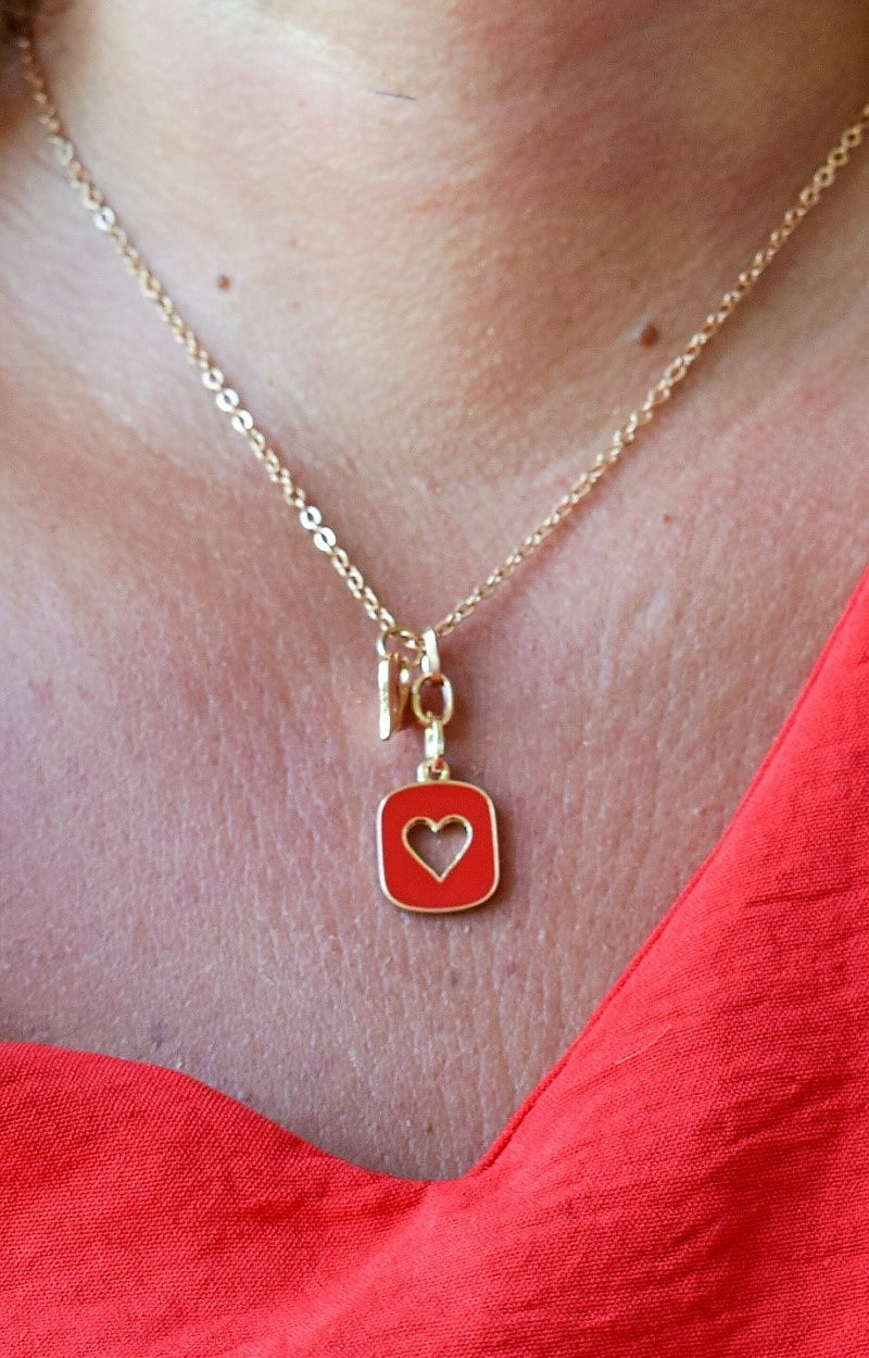 Load image into Gallery viewer, Social Sweetheart Necklace - Red