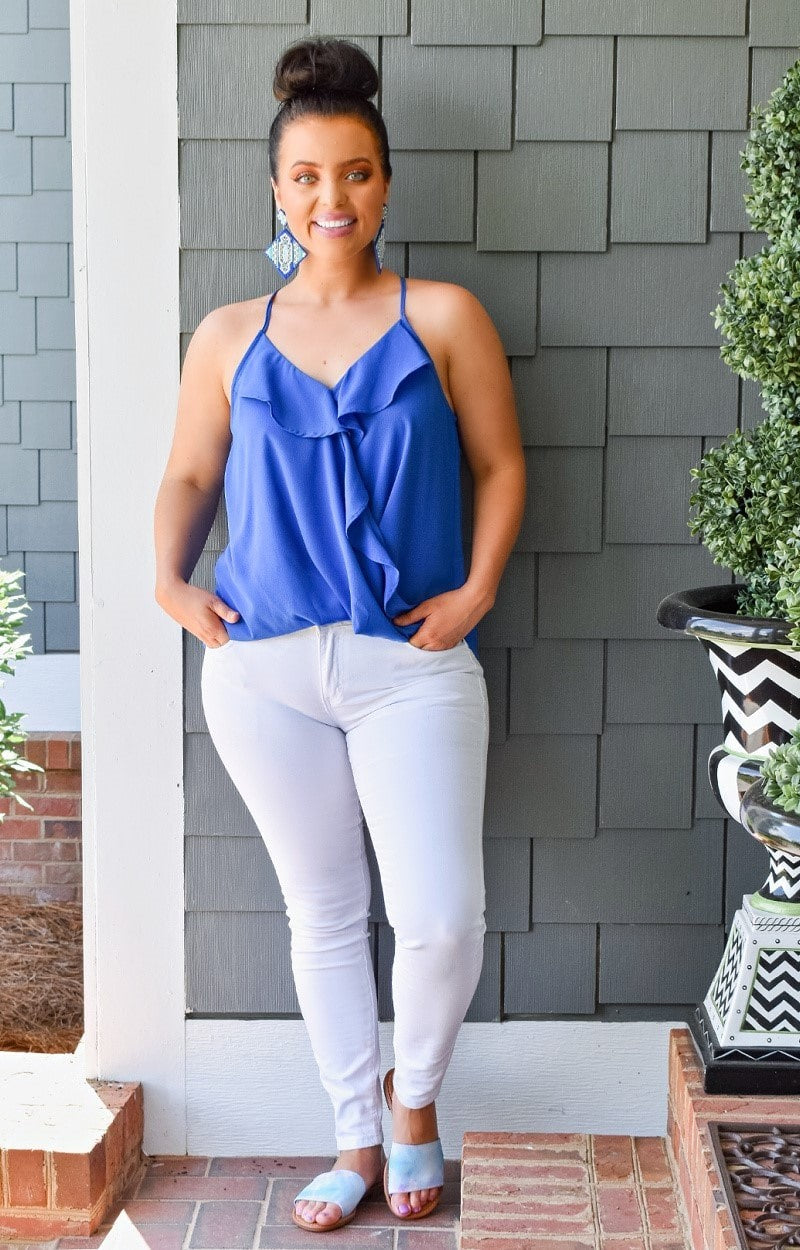 Load image into Gallery viewer, Your Favorite Hello Top - Cobalt Blue