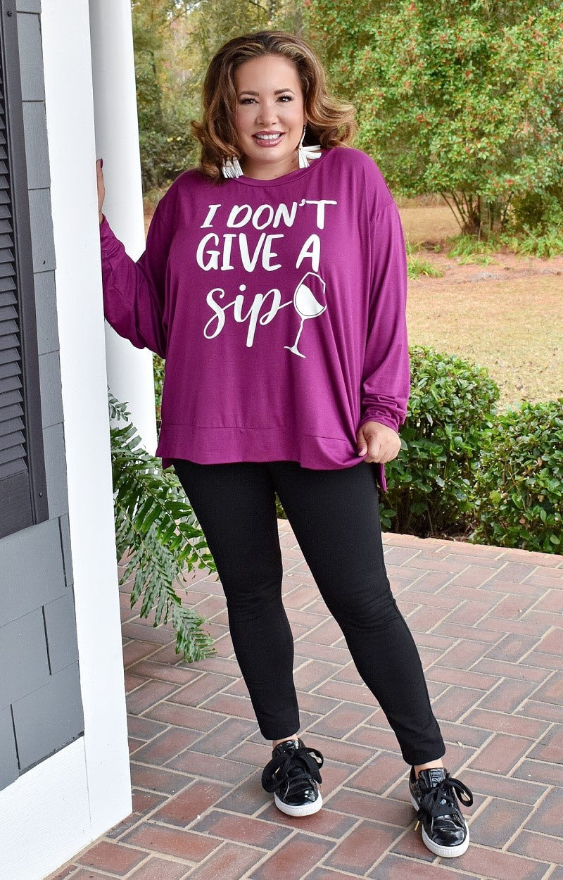 I Don't Give A Sip Graphic Top
