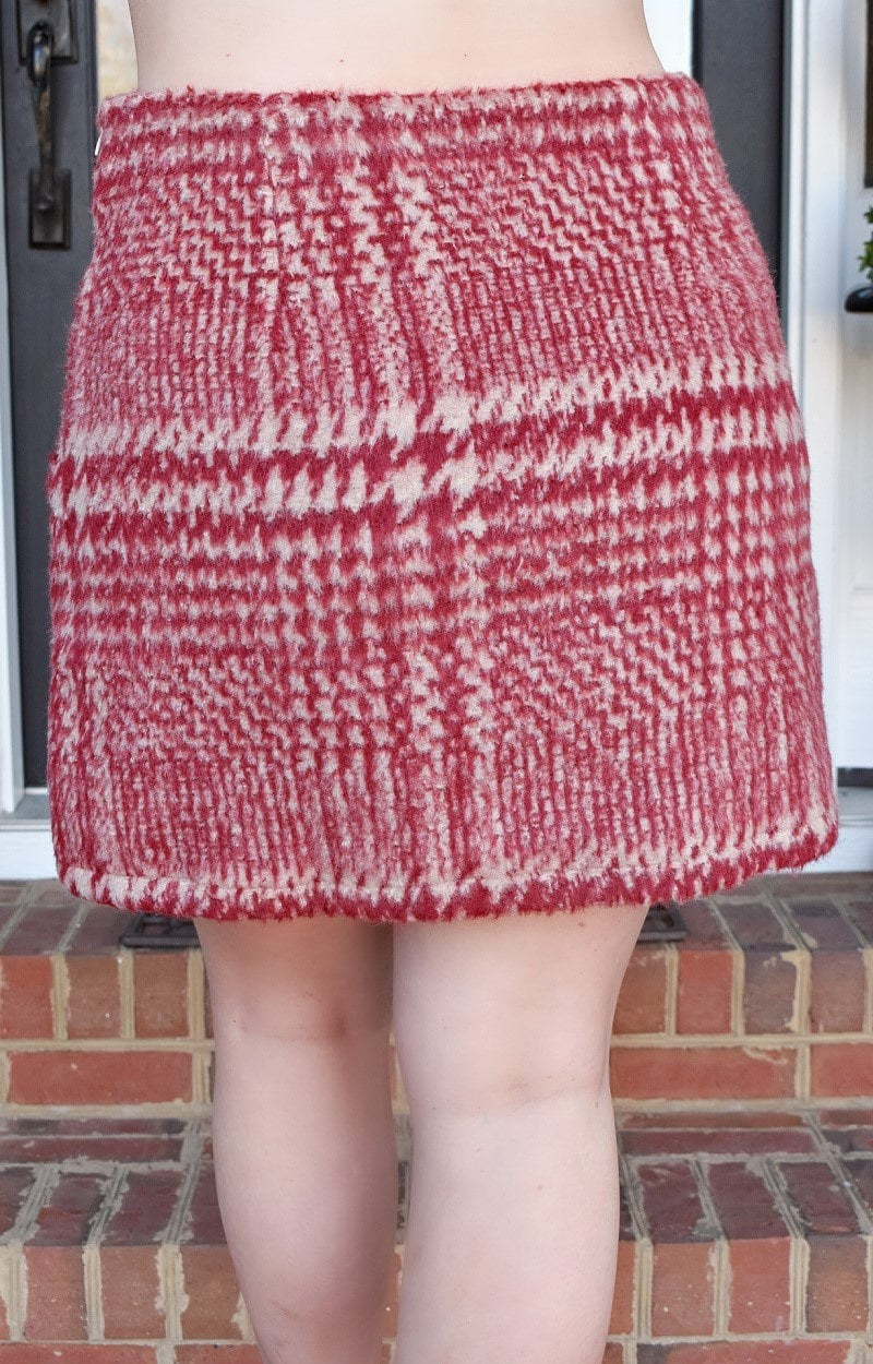Load image into Gallery viewer, Line Leader Plaid Skirt - Wine