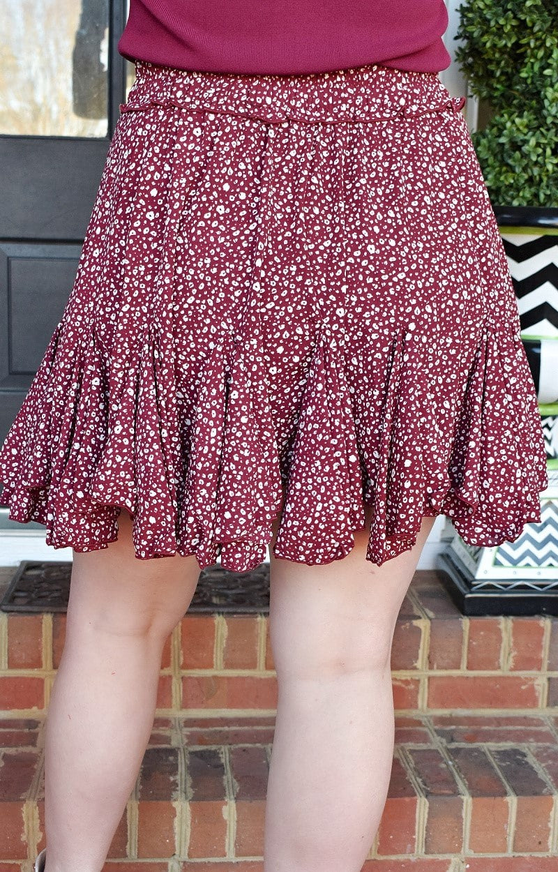 Load image into Gallery viewer, Make A Decision Print Skirt - Wine