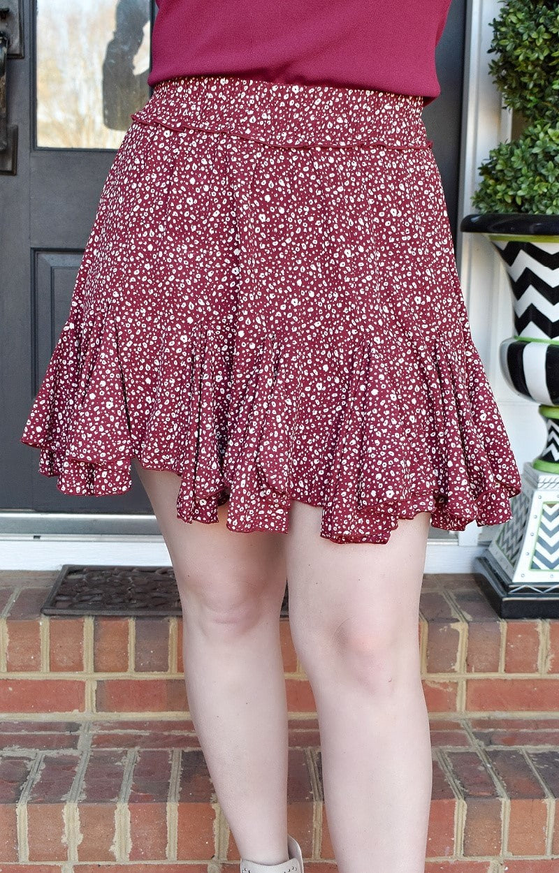 Load image into Gallery viewer, Make A Decision Print Skirt - Wine