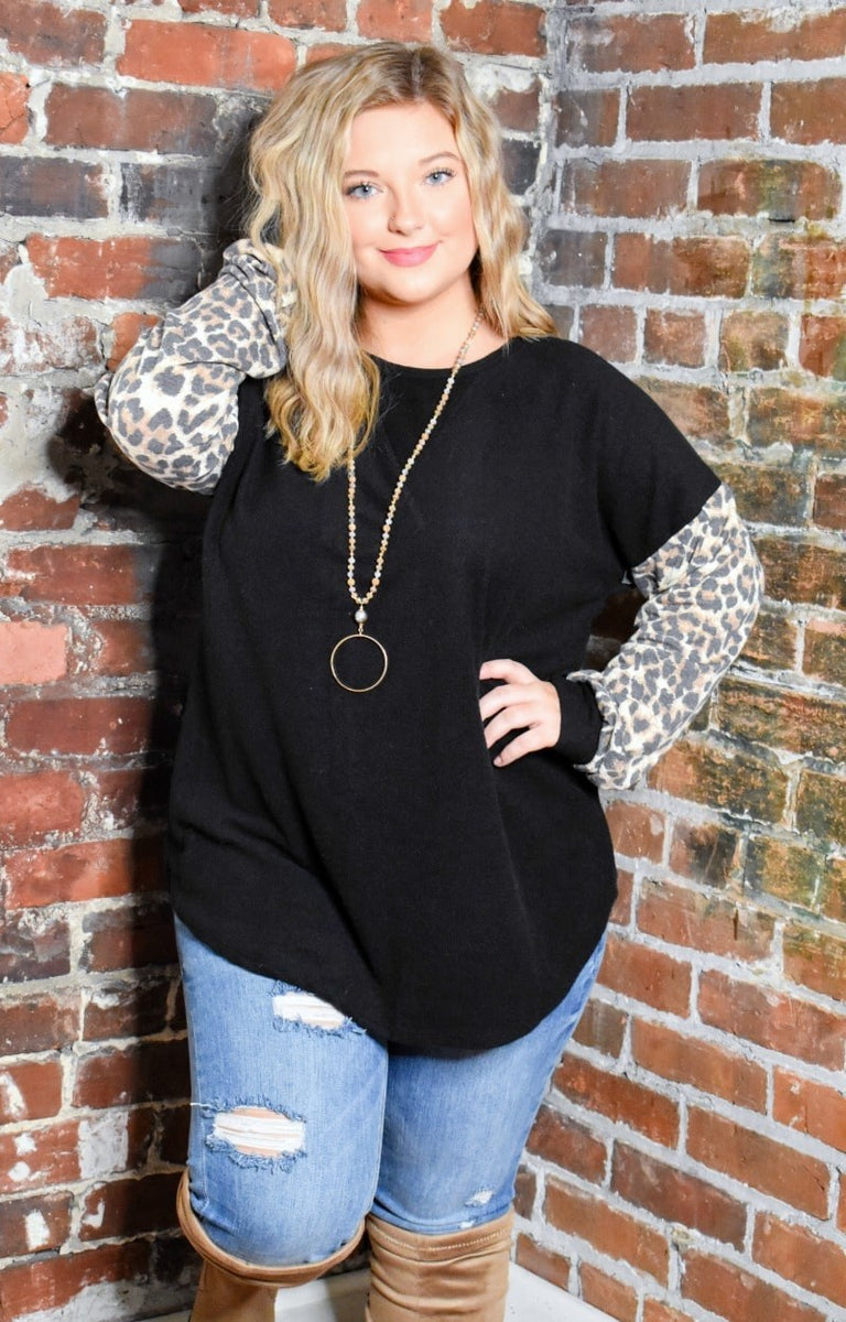 Bundle Of Fun Leopard Print Top - Black - Free Shipping On Orders Over $75