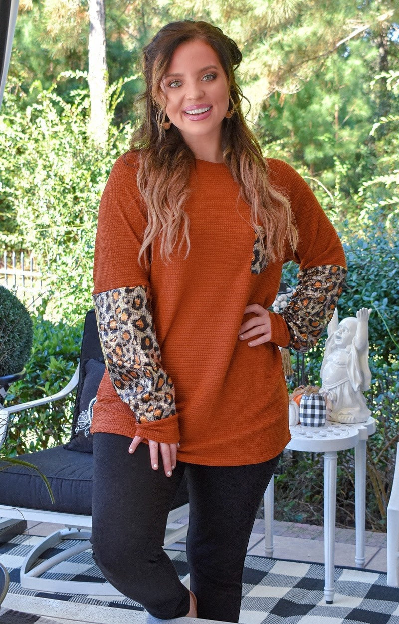 How It Ends Leopard Top - Rust