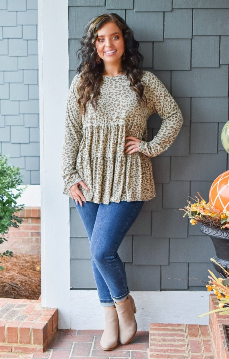Make A Choice Leopard Top - Taupe