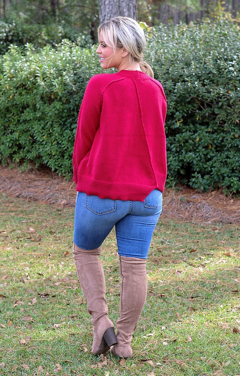 Load image into Gallery viewer, Out &amp; About Sweater - Deep Red