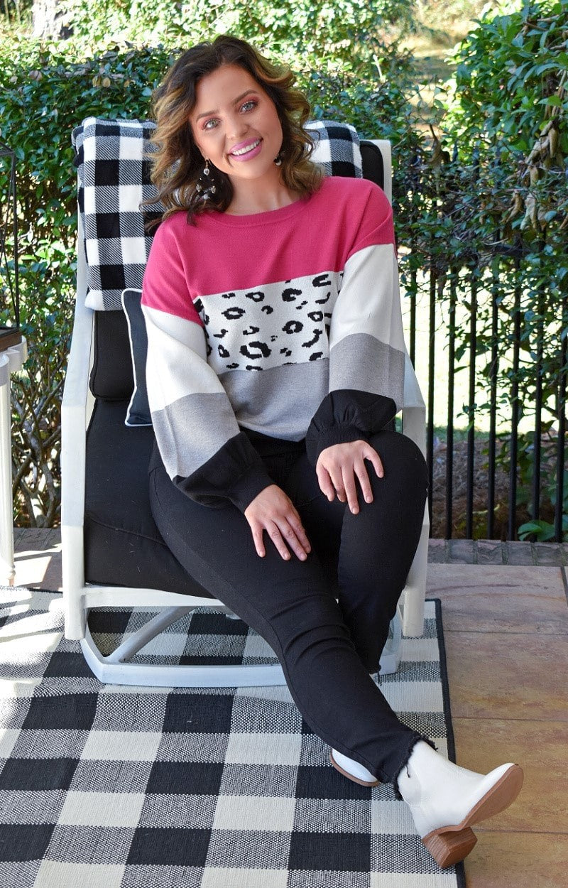 Keep On Smiling Colorblock Sweater