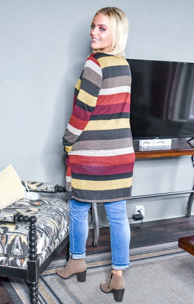 Load image into Gallery viewer, Feel The Heat Striped Cardigan - Multi