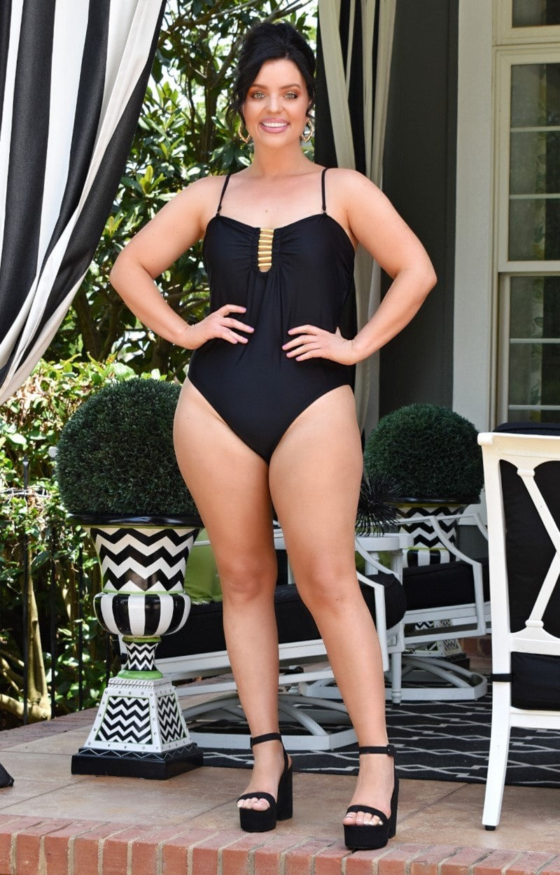 Load image into Gallery viewer, Rule The Pool Swimsuit - Black