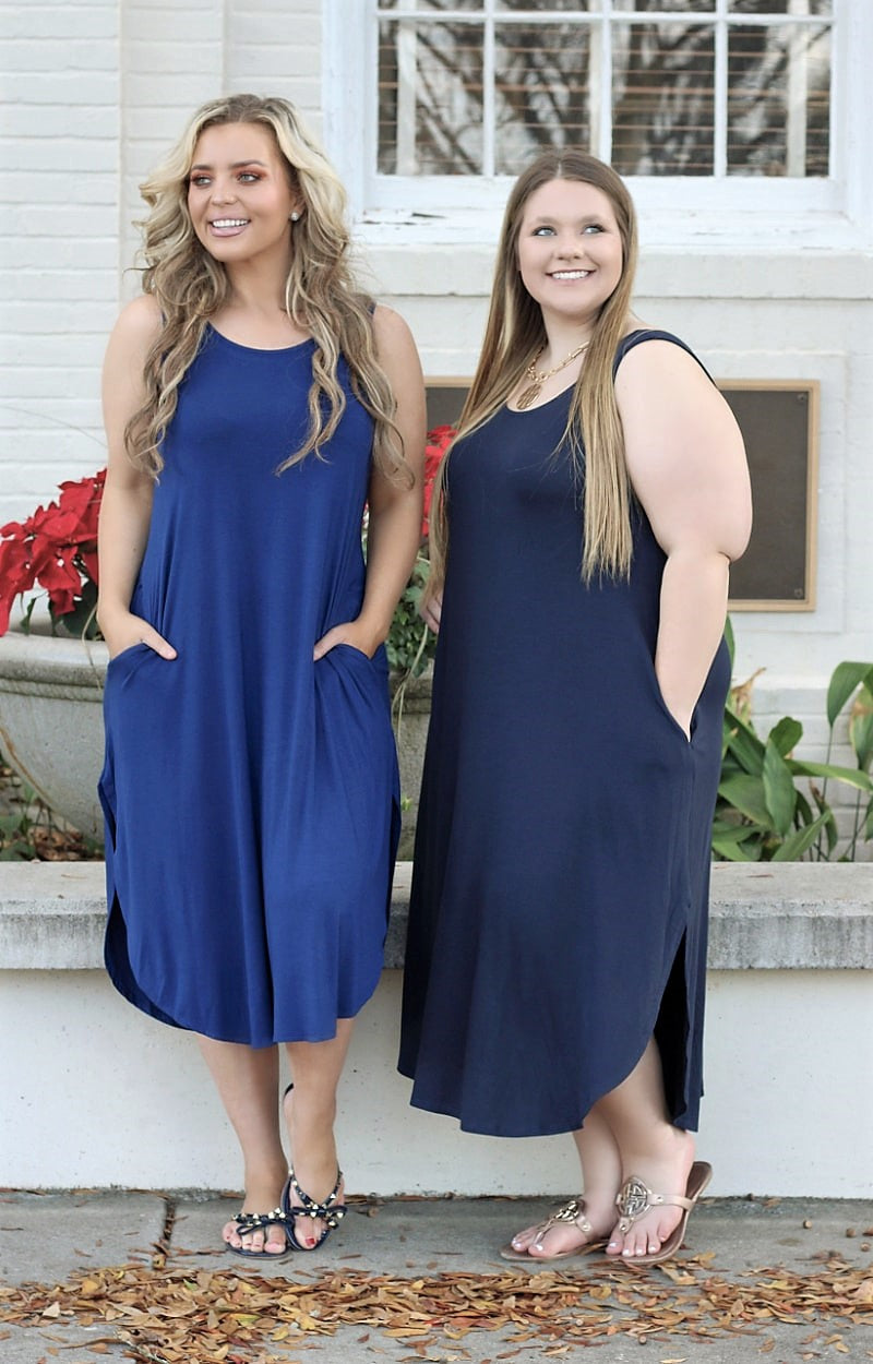 Load image into Gallery viewer, Simple Necessity Maxi Dress - Navy
