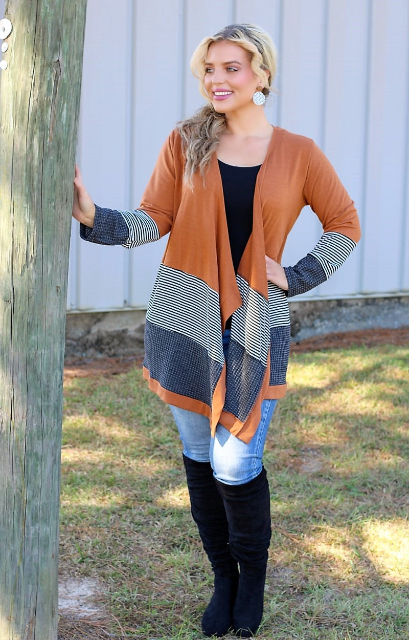Love And Peace Coloblock Cardigan