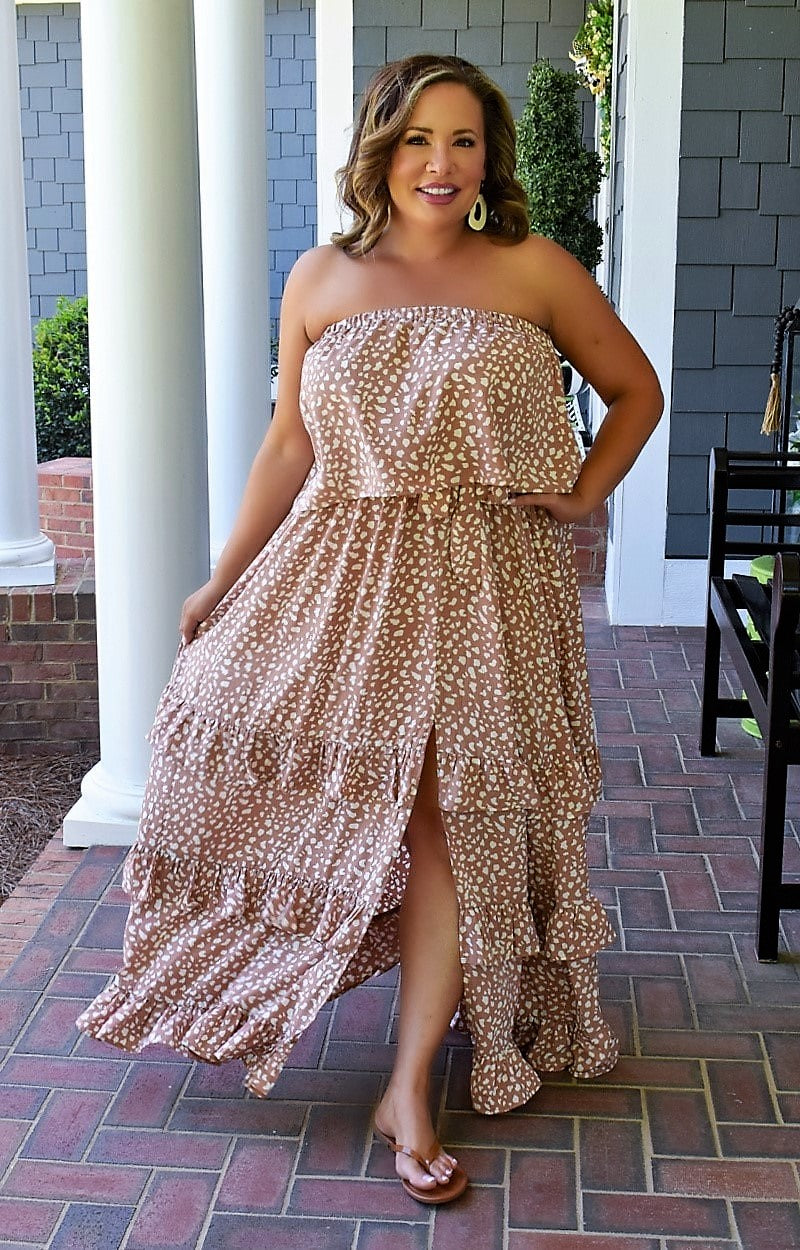 Load image into Gallery viewer, That&#39;s The Spirit Print Maxi Dress - Dusty Rose