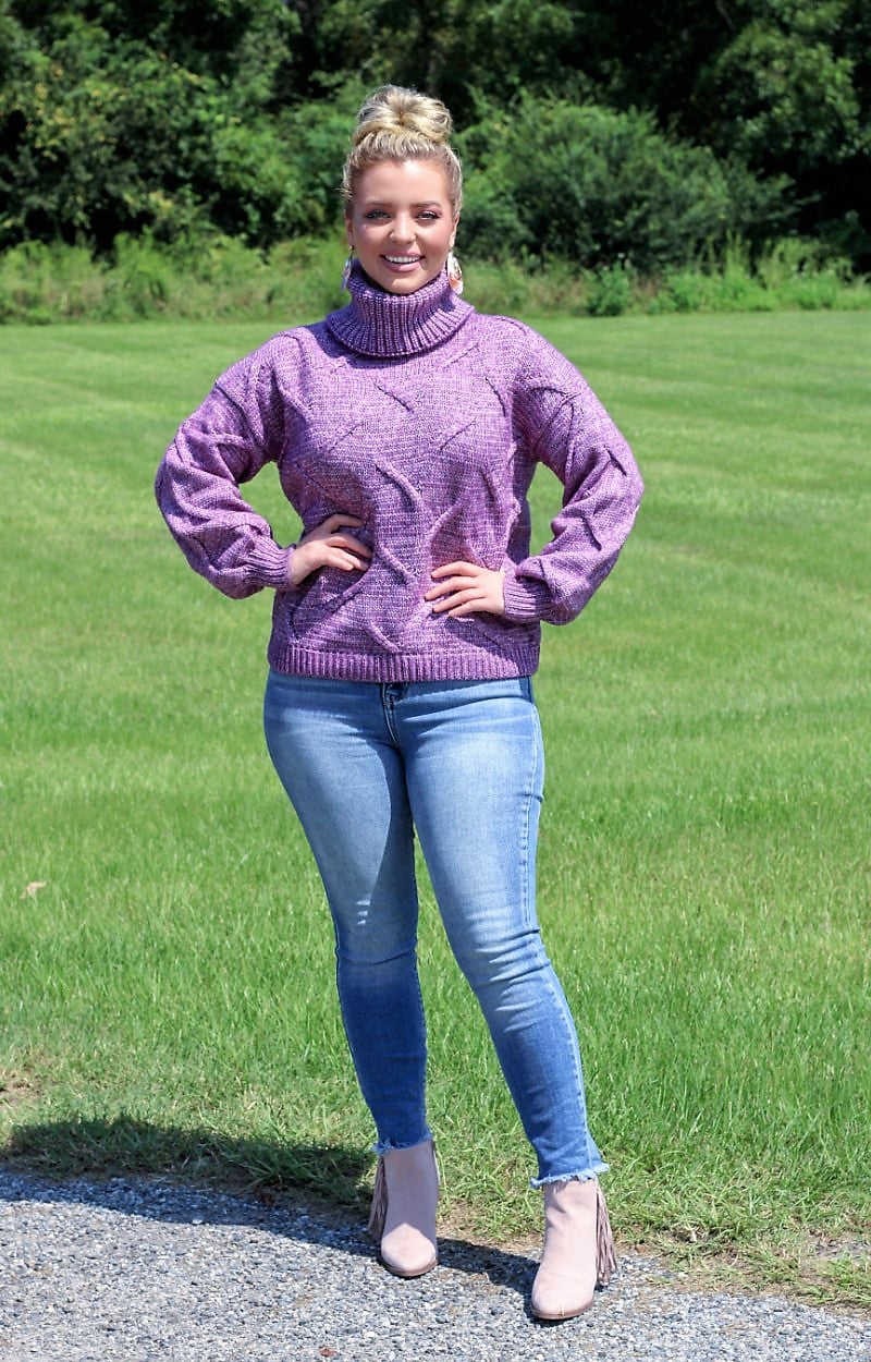 Load image into Gallery viewer, Good Enough Sweater - Dark Lavender