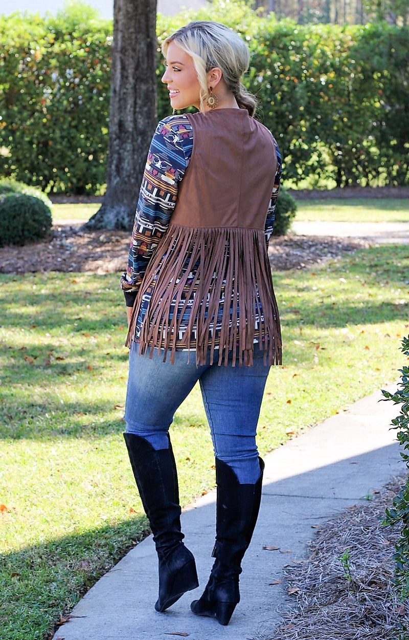 Load image into Gallery viewer, What A Revelation Fringe Vest - Brown