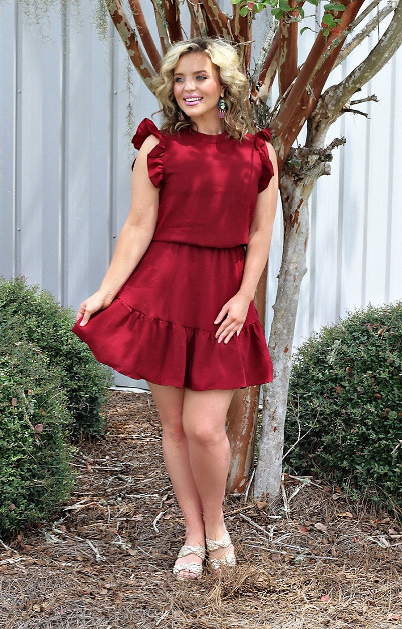 On Another Level Dress - Burgundy