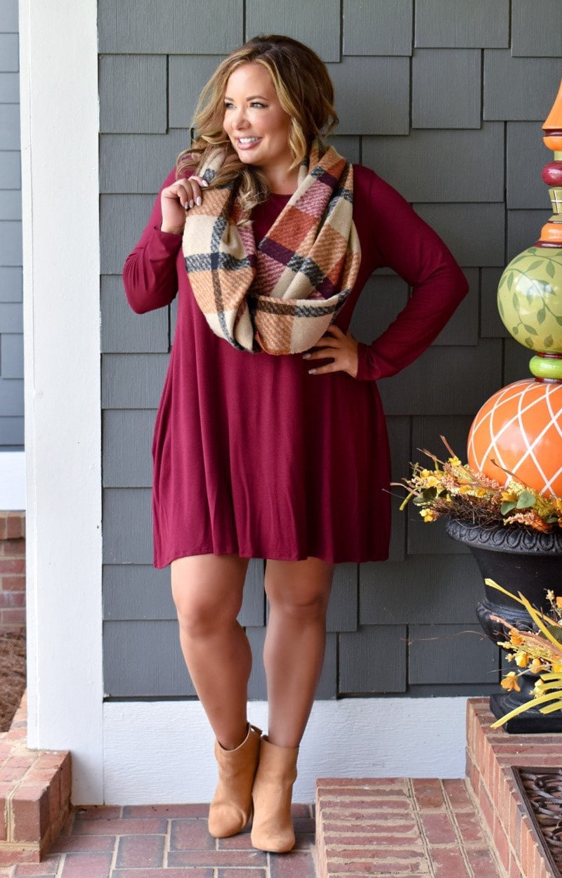 Load image into Gallery viewer, You Make It Easy Dress - Burgundy