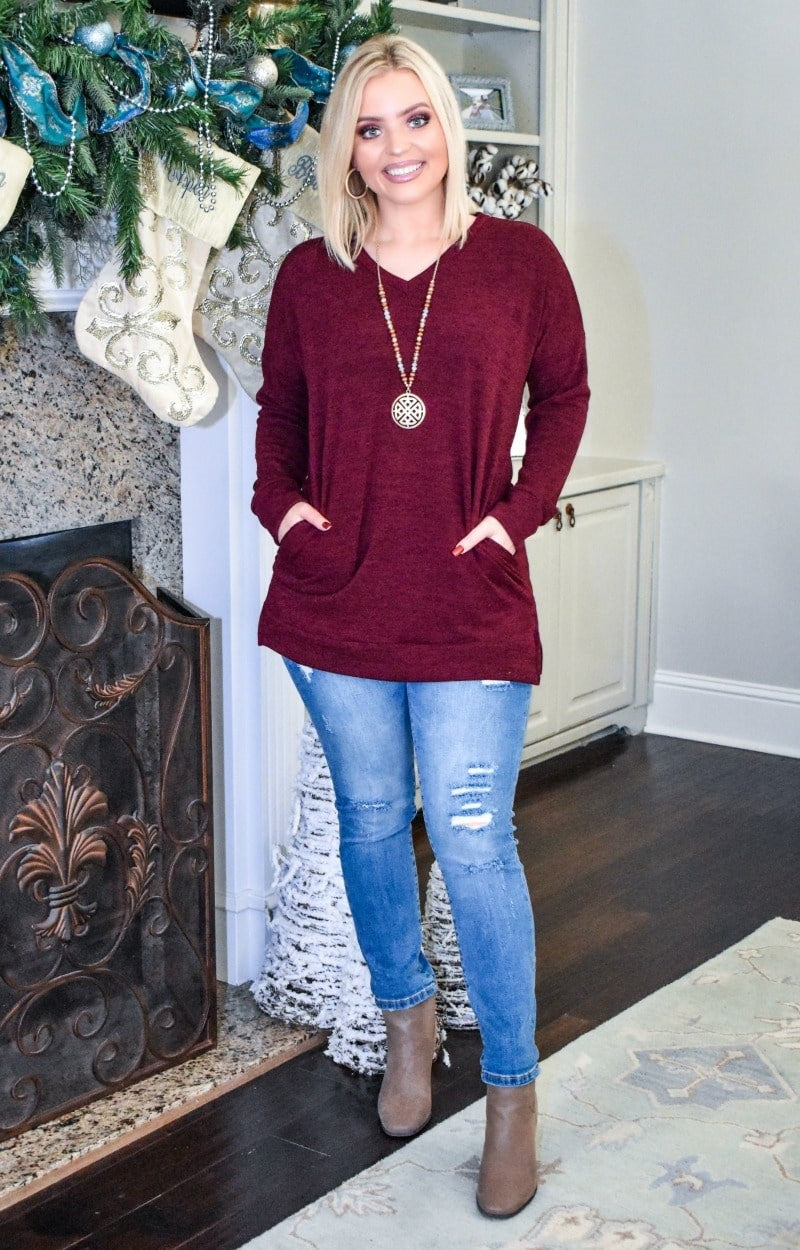 Load image into Gallery viewer, Burning Questions Sweater - Burgundy